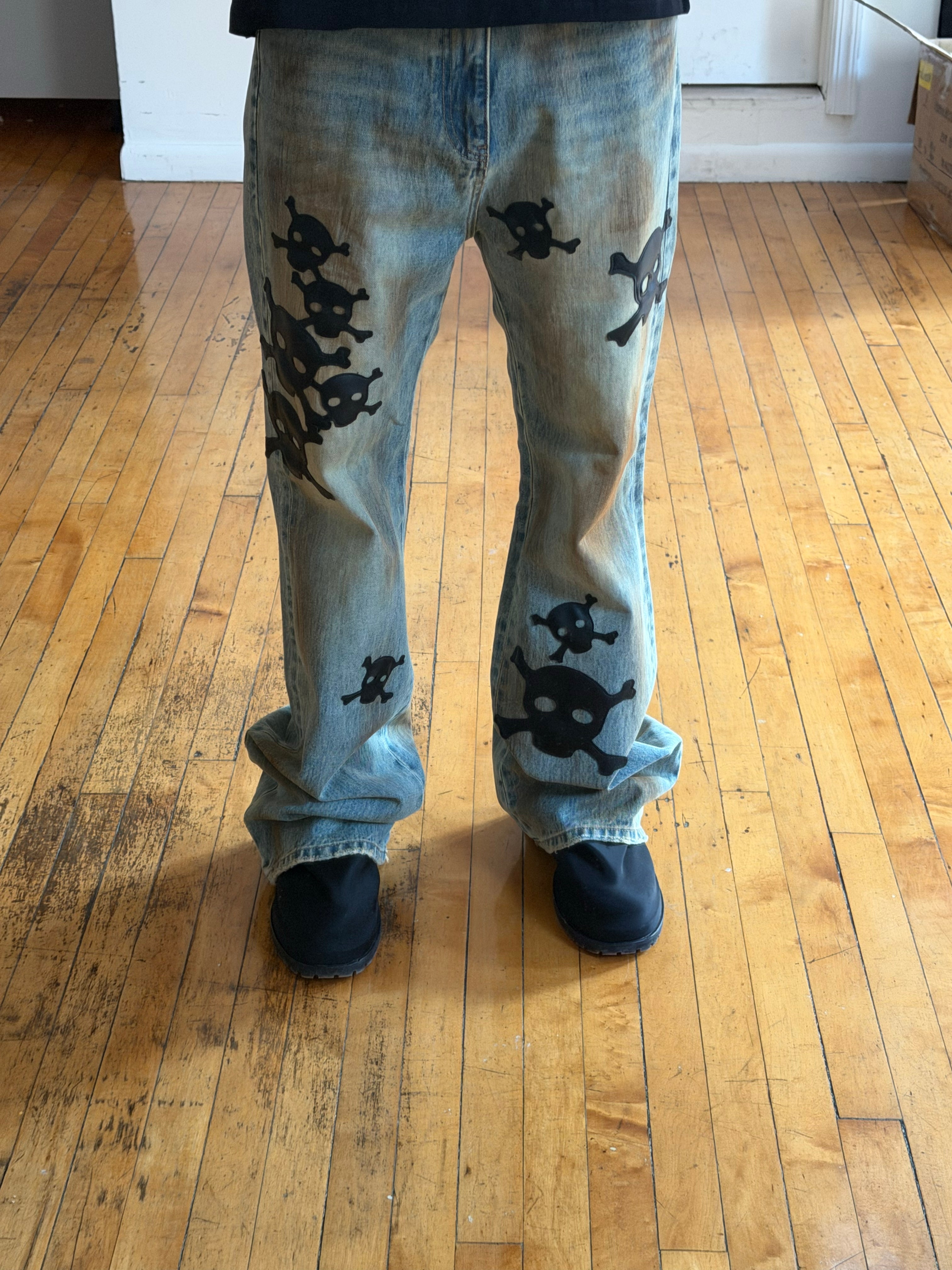 Leather Skull Flares