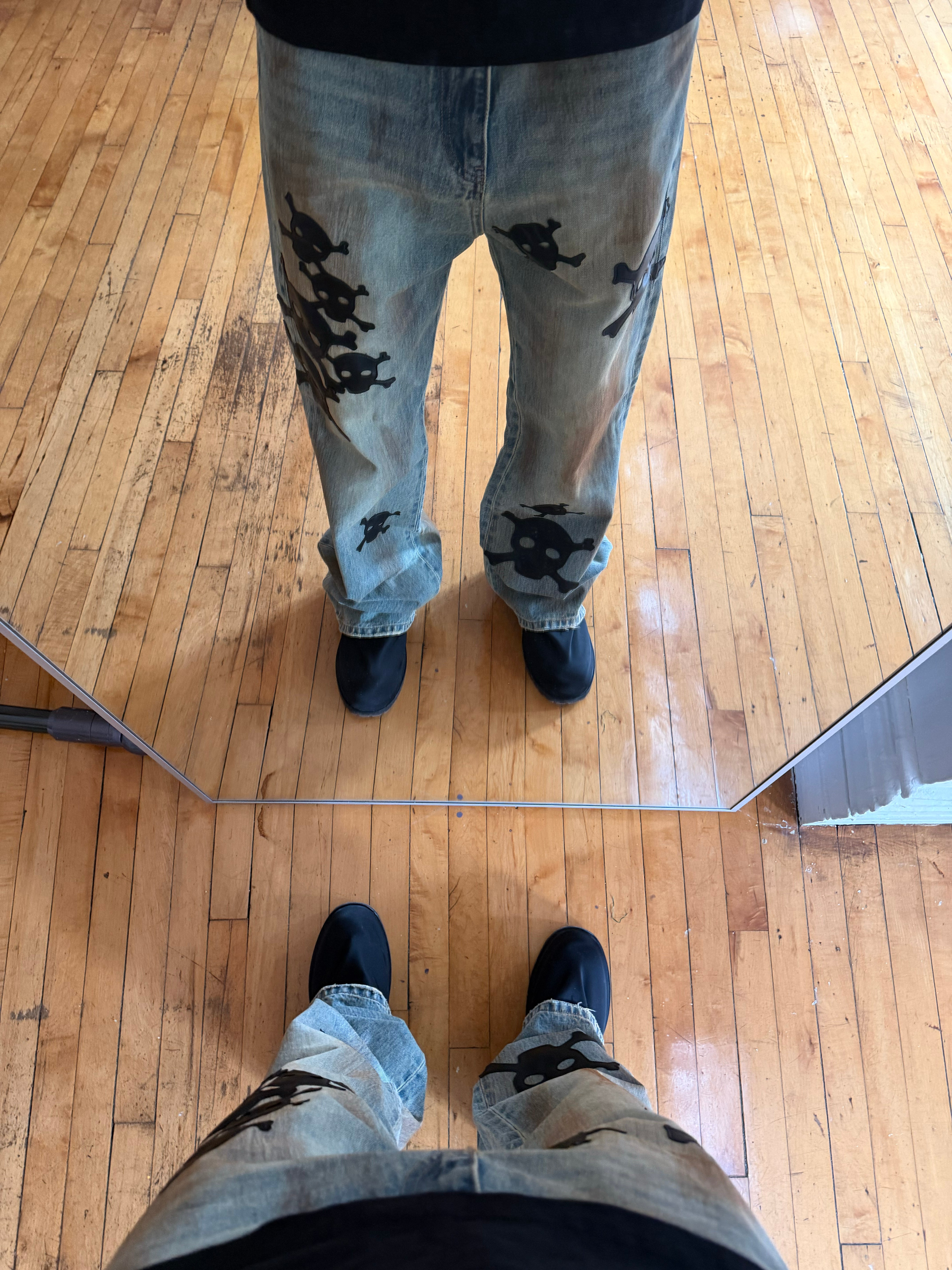 Leather Skull Flares